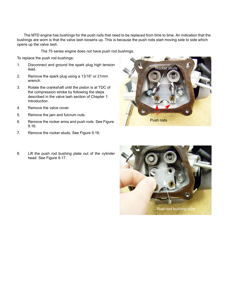 Push rod bushings | Cub Cadet MTD 70 Series User Manual | Page 106 / 134