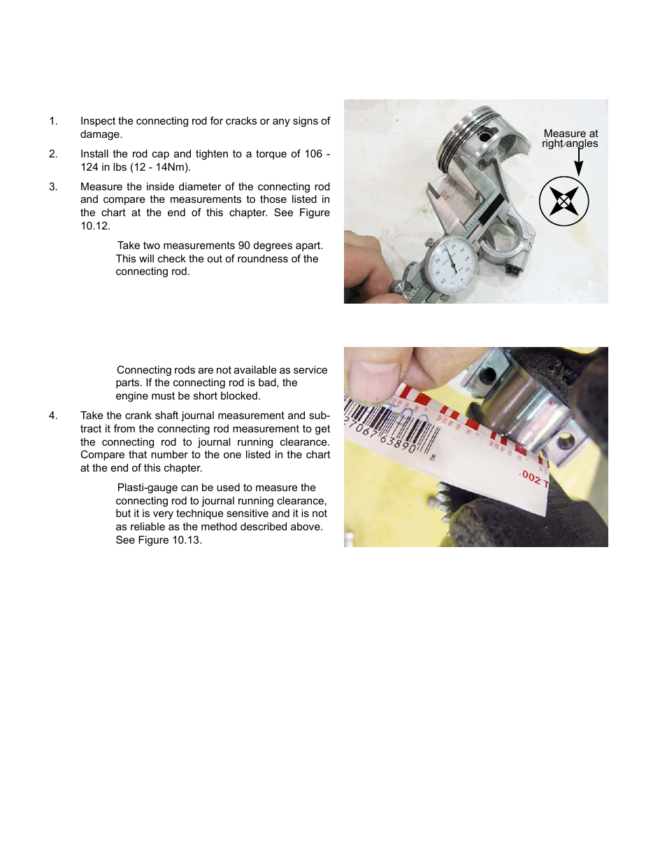 Connecting rod inspection | Cub Cadet MTD 70 Series User Manual | Page 114 / 134