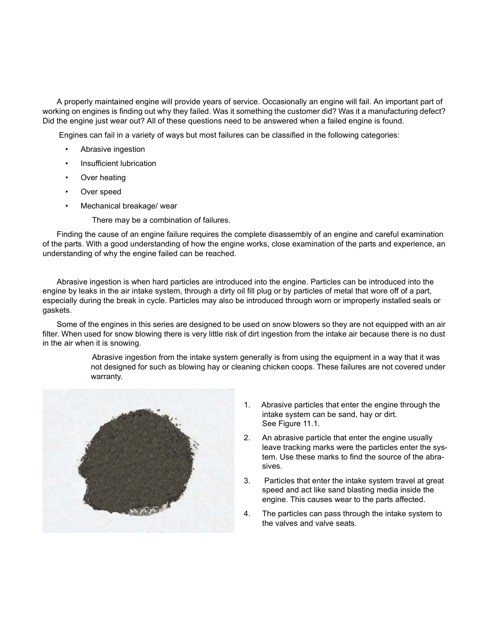 Chapter 11: failure analysis, Abrasive ingestion | Cub Cadet MTD 70 Series User Manual | Page 125 / 134