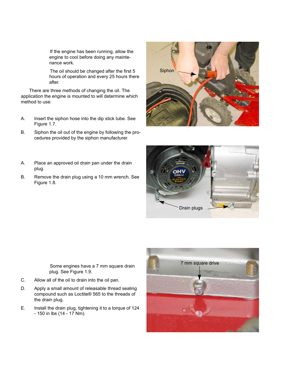 Changing the oil, Changing the oil fuel system | Cub Cadet MTD 70 Series User Manual | Page 16 / 134