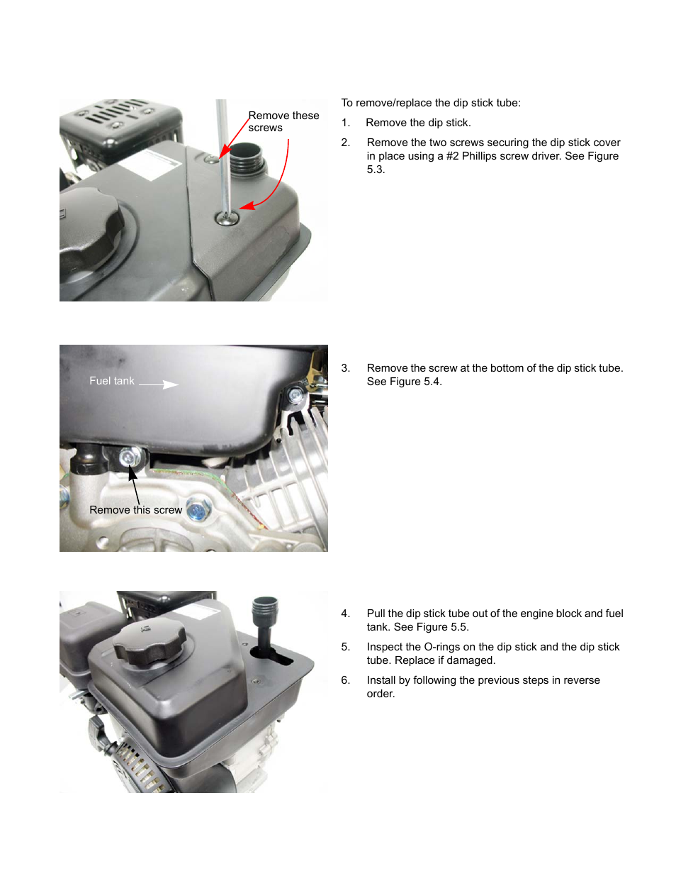 Dip stick tube removal | Cub Cadet MTD 70 Series User Manual | Page 71 / 134