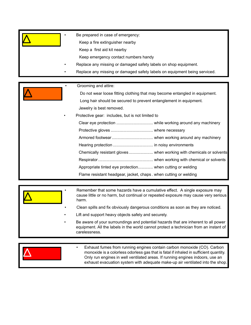 Caution, Warning, Warning ! caution ! caution | Danger | Cub Cadet MTD 70 Series User Manual | Page 8 / 134