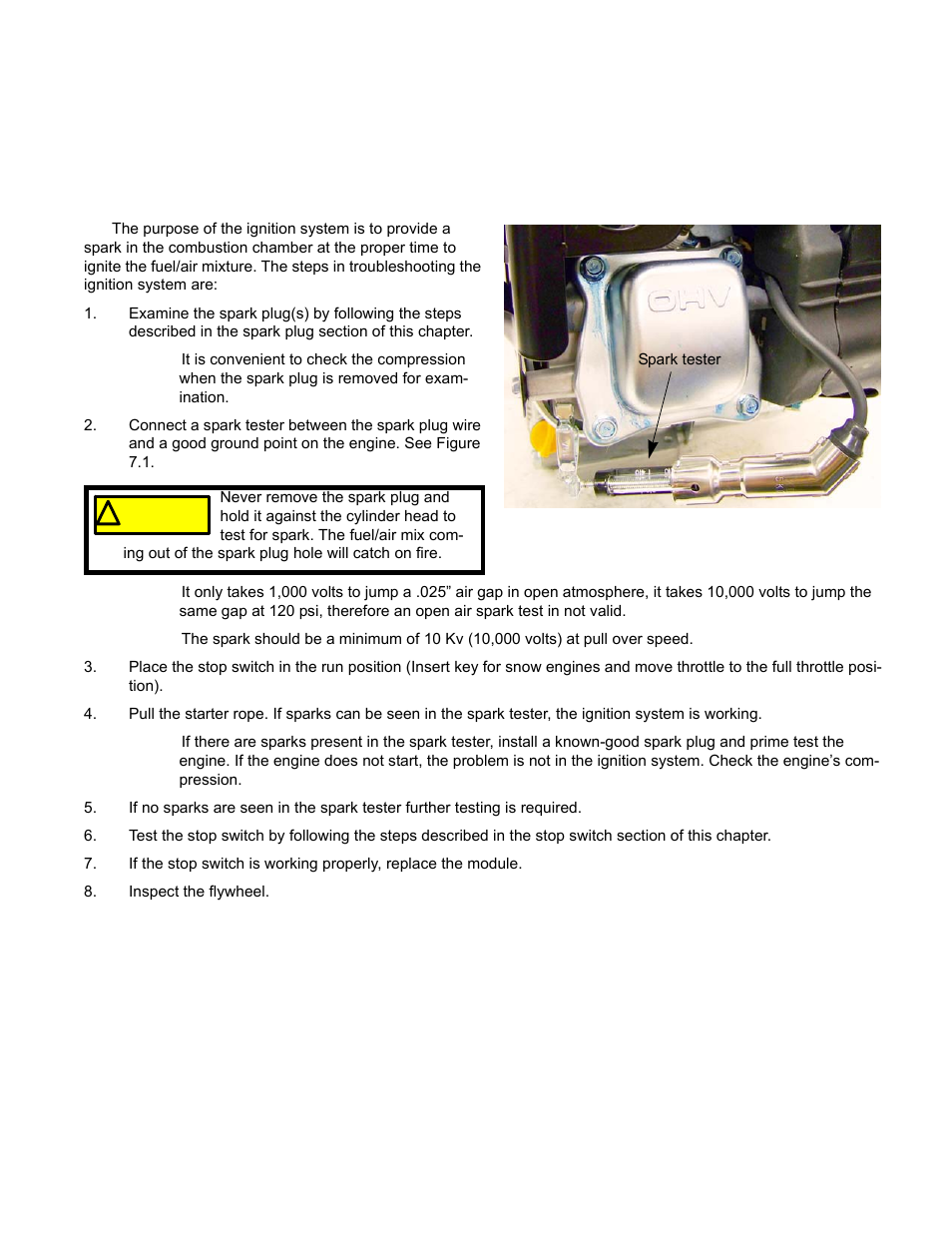 Chapter 7: ignition system, Troubleshooting the ignition system, Chapter 7: ignition system 81 | Cub Cadet MTD 70 Series User Manual | Page 87 / 134