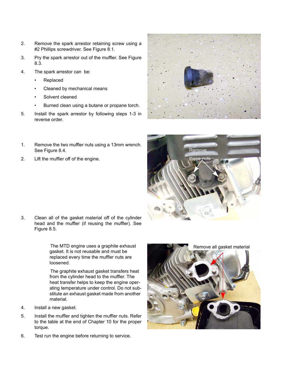 To remove/replace the muffler | Cub Cadet MTD 70 Series User Manual | Page 96 / 134