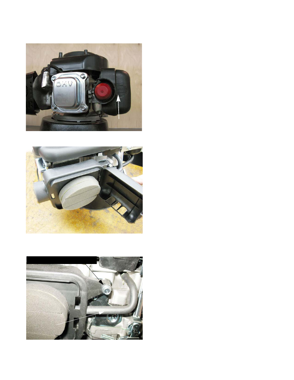 Foam air filter, Foam air filter housing | Cub Cadet MTD 70 Series User Manual | Page 37 / 142
