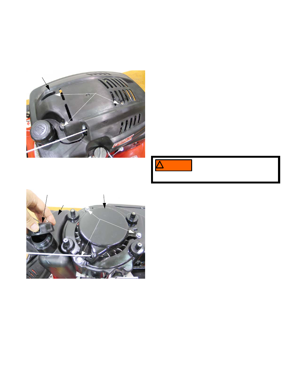 Chapter 6: starter and charging systems, Recoil starter removal | Cub Cadet MTD 70 Series User Manual | Page 79 / 142
