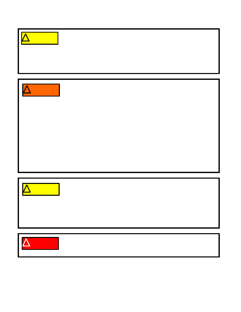Caution, Warning, Warning ! caution ! caution | Danger | Cub Cadet MTD P90 Series User Manual | Page 8 / 120