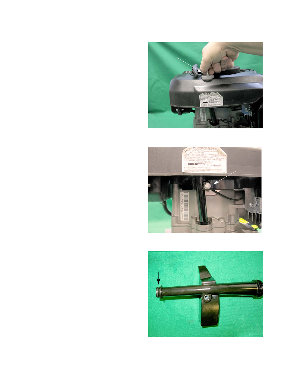 Oil dipstick, Dip stick tube removal, Oil dipstick dip stick tube removal | Cub Cadet MTD P71 Series User Manual | Page 62 / 120