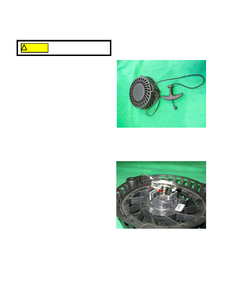 Starter pulley and recoil spring | Cub Cadet T65 Series User Manual | Page 70 / 114