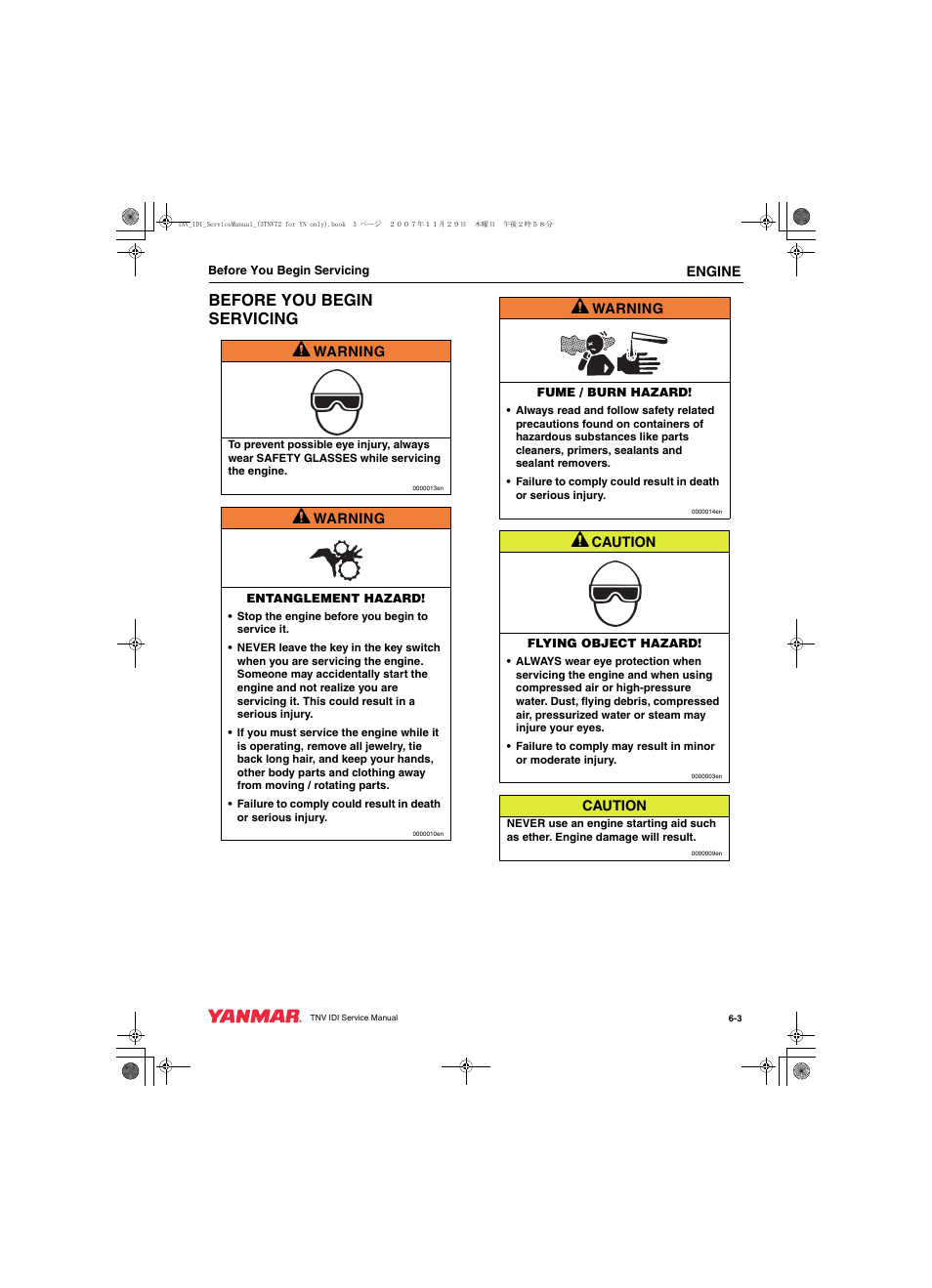 Before you begin servicing a | Cub Cadet Yanmar 3TNV72 User Manual | Page 102 / 283