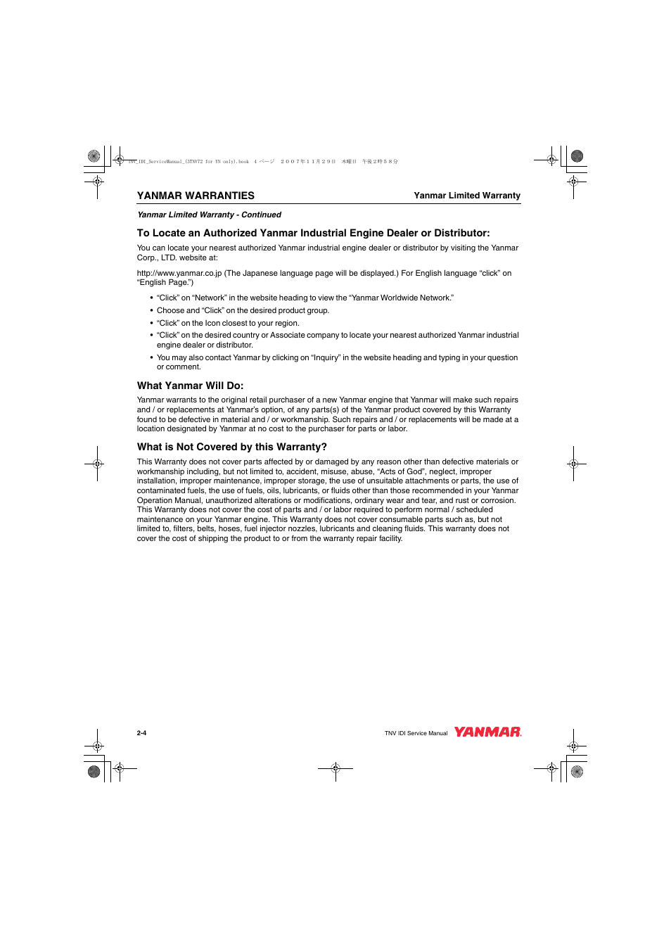 Cub Cadet Yanmar 3TNV72 User Manual | Page 11 / 283