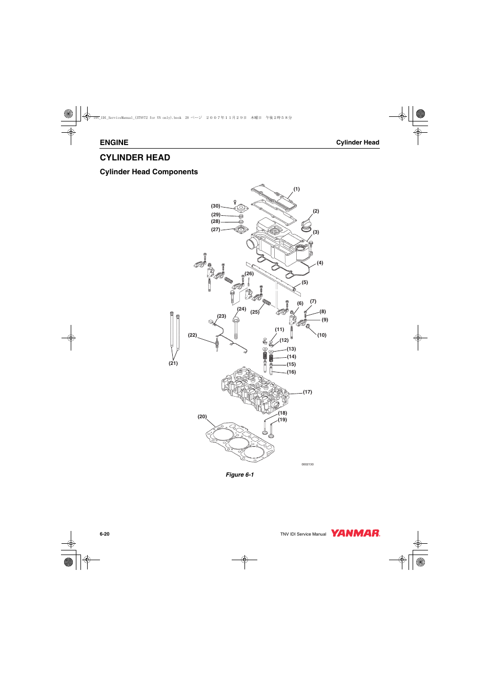 Cylinder head, Engine, Cylinder head components | Cub Cadet Yanmar 3TNV72 User Manual | Page 119 / 283