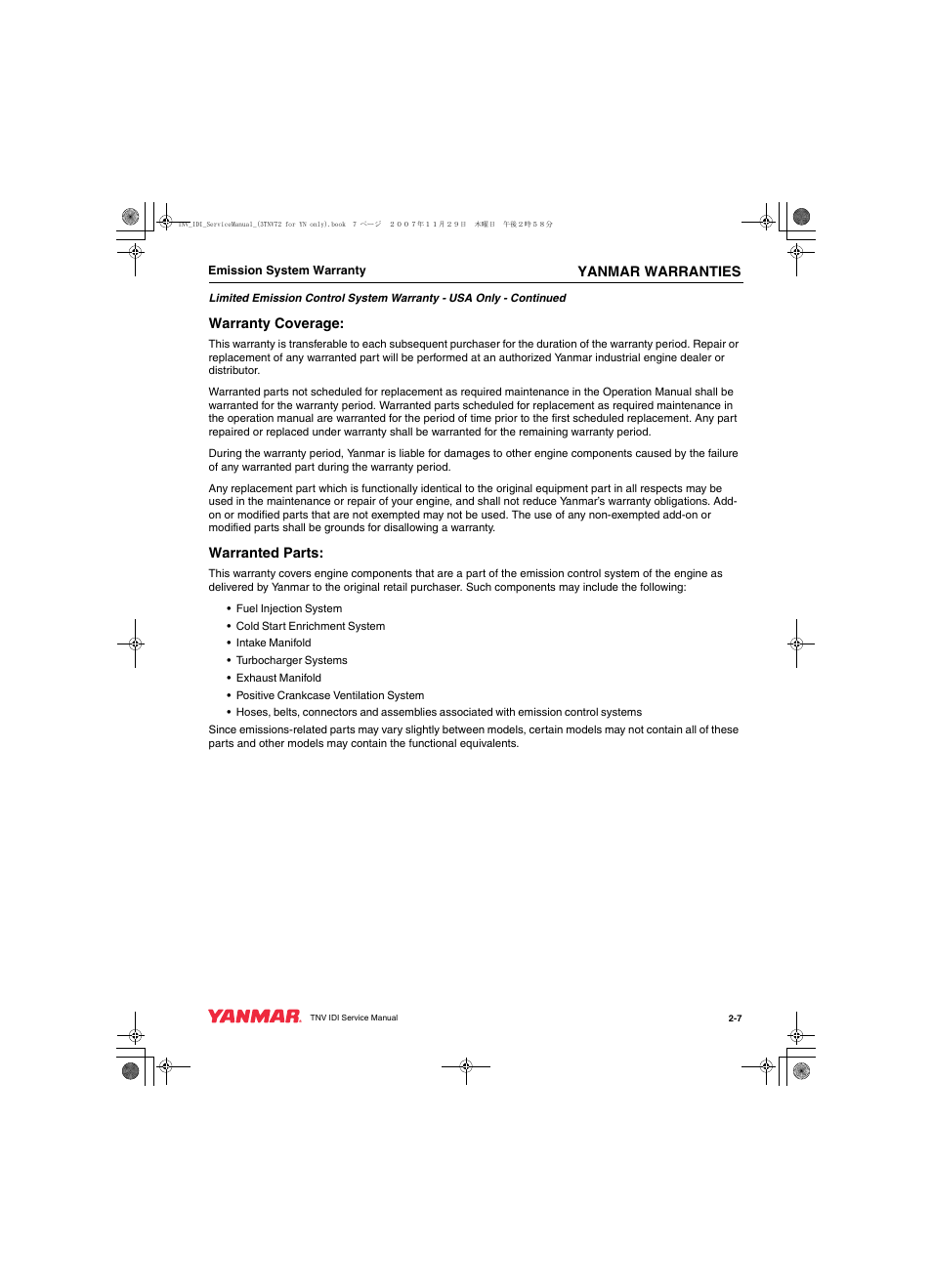 Cub Cadet Yanmar 3TNV72 User Manual | Page 14 / 283