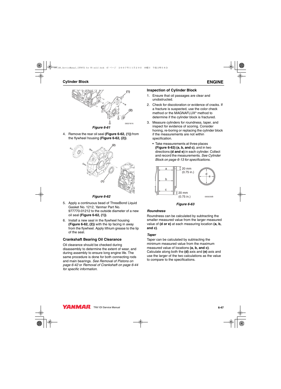 Engine | Cub Cadet Yanmar 3TNV72 User Manual | Page 146 / 283