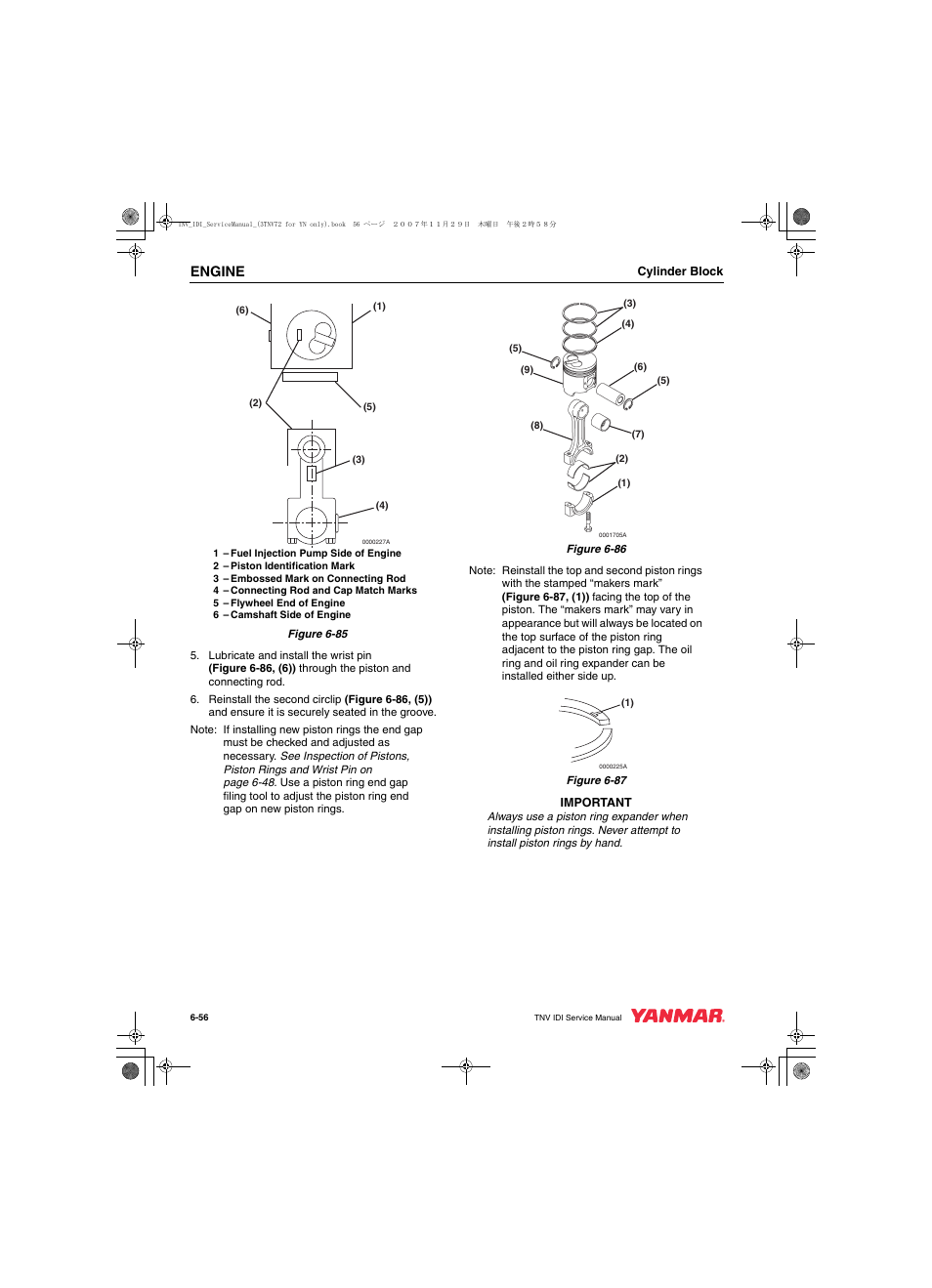 Engine | Cub Cadet Yanmar 3TNV72 User Manual | Page 155 / 283