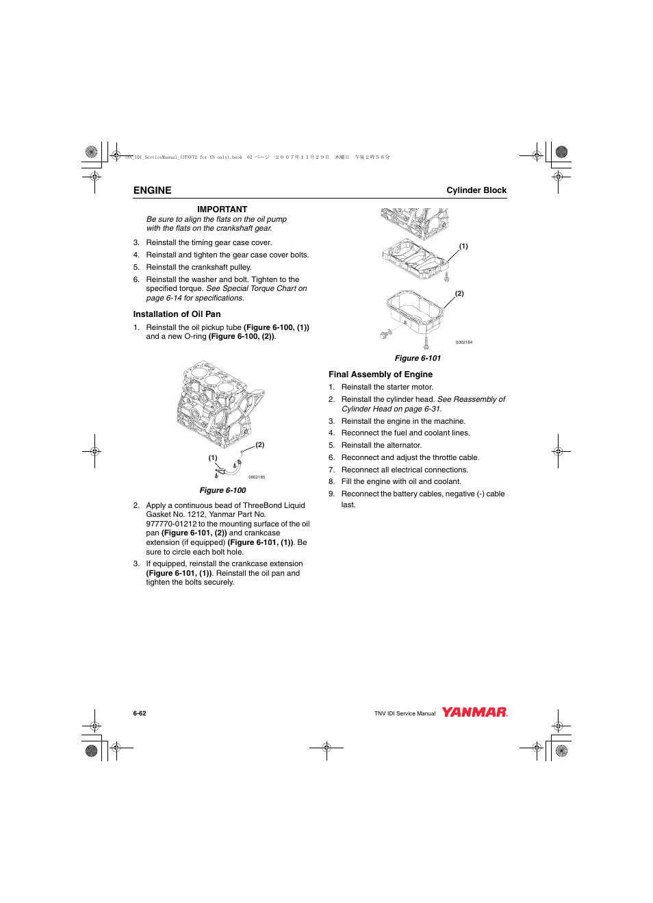 Cub Cadet Yanmar 3TNV72 User Manual | Page 161 / 283