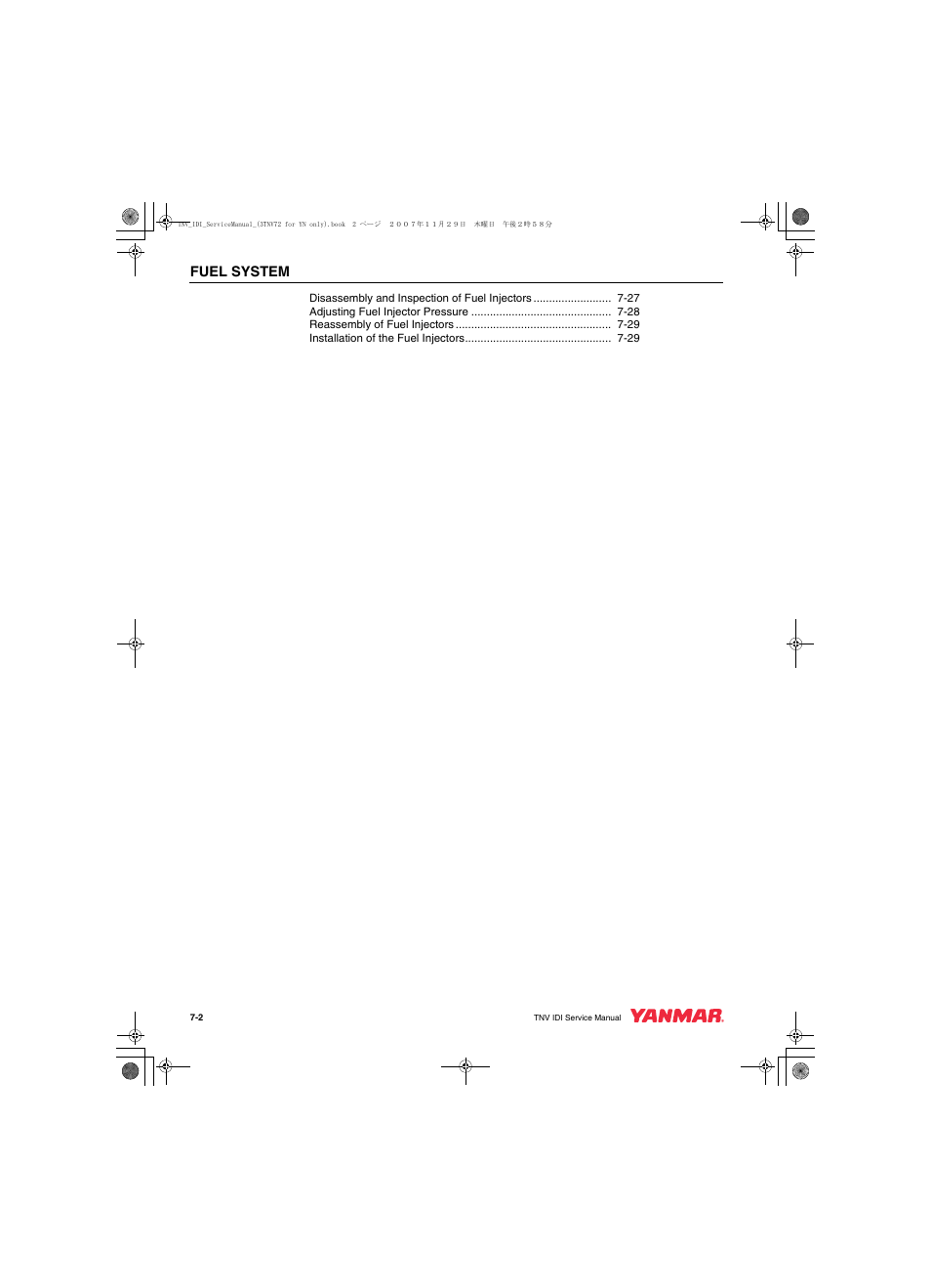 Fuel system | Cub Cadet Yanmar 3TNV72 User Manual | Page 163 / 283