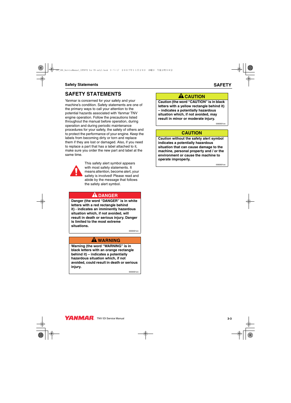 Safety statements | Cub Cadet Yanmar 3TNV72 User Manual | Page 18 / 283