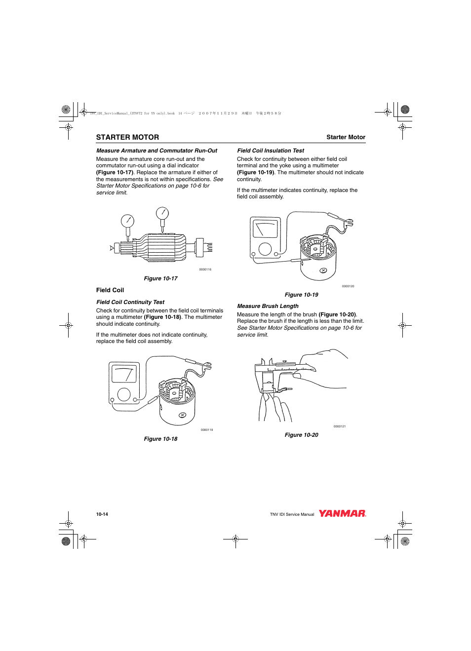 Starter motor | Cub Cadet Yanmar 3TNV72 User Manual | Page 227 / 283