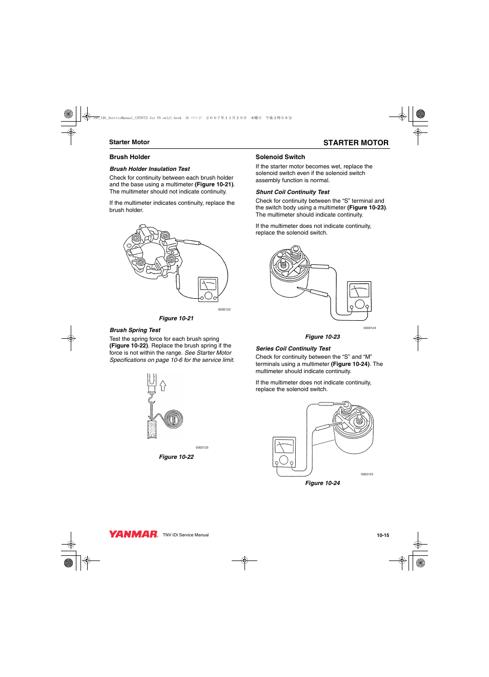 Starter motor | Cub Cadet Yanmar 3TNV72 User Manual | Page 228 / 283