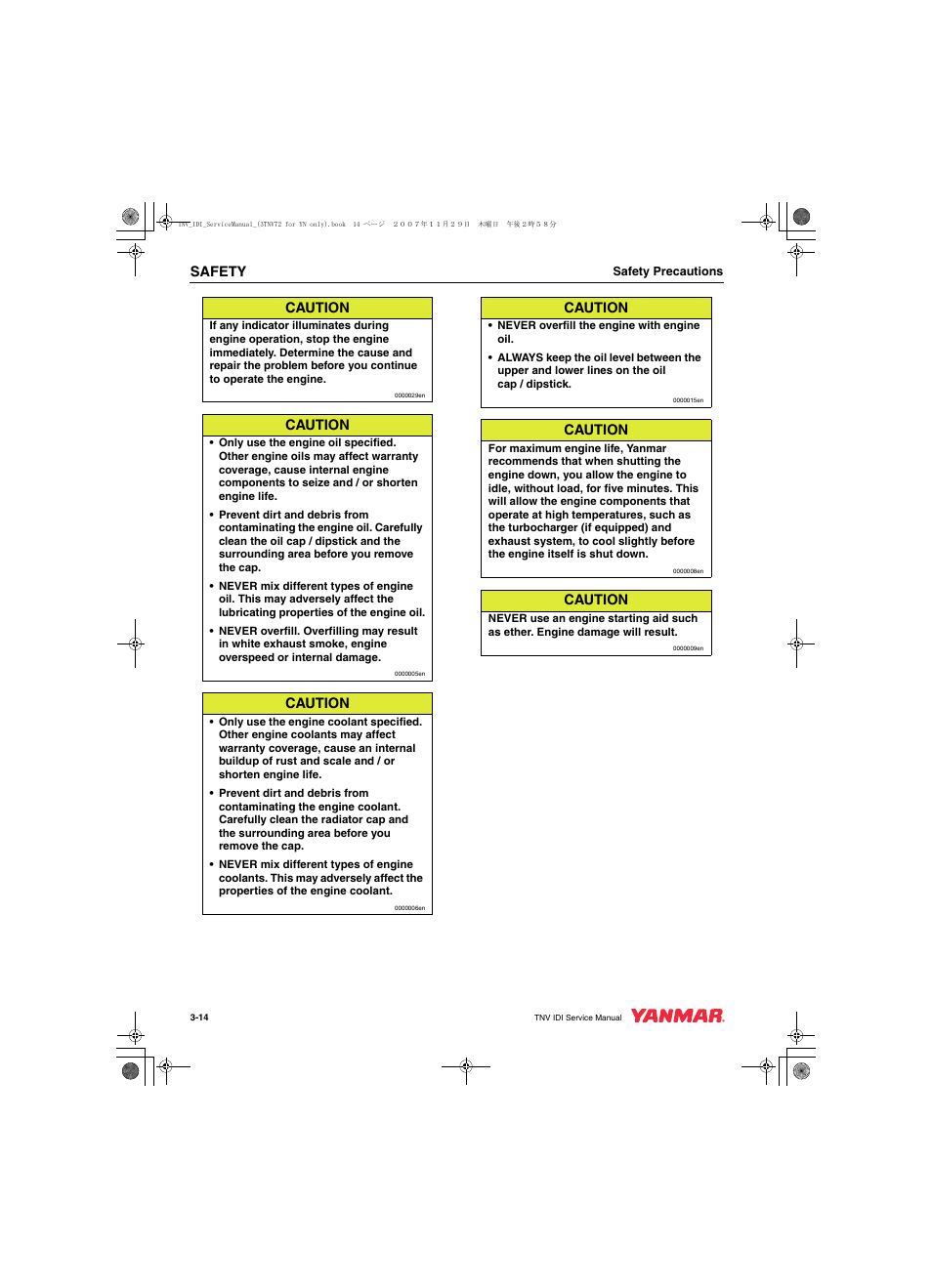 Cub Cadet Yanmar 3TNV72 User Manual | Page 29 / 283