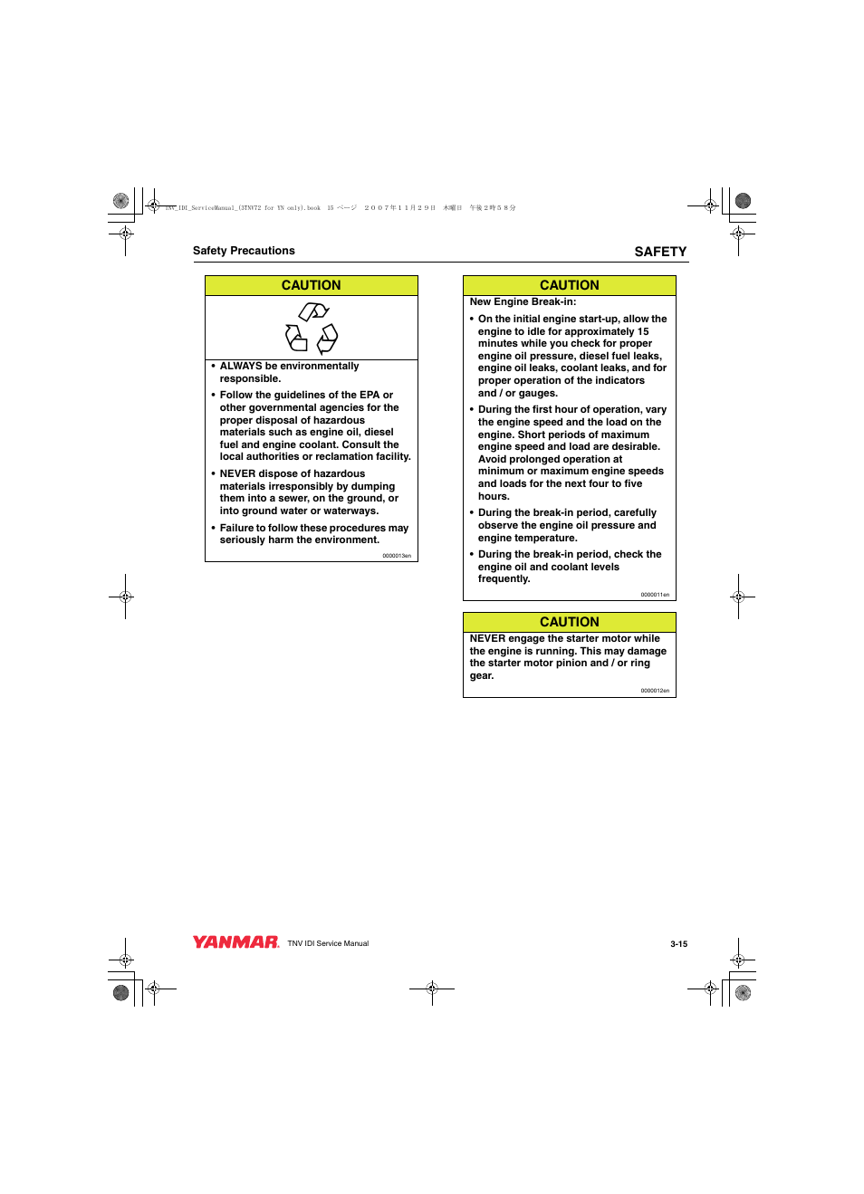 Cub Cadet Yanmar 3TNV72 User Manual | Page 30 / 283
