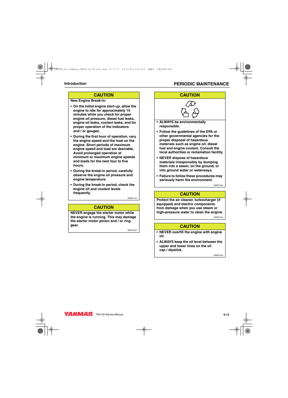Cub Cadet Yanmar 3TNV72 User Manual | Page 74 / 283