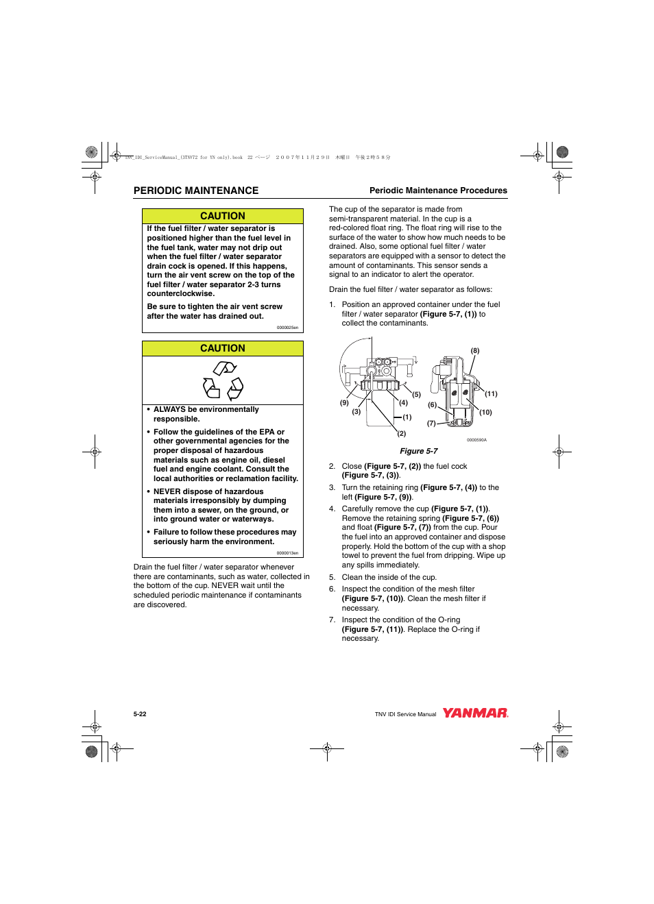 Periodic maintenance, Caution | Cub Cadet Yanmar 3TNV72 User Manual | Page 83 / 283