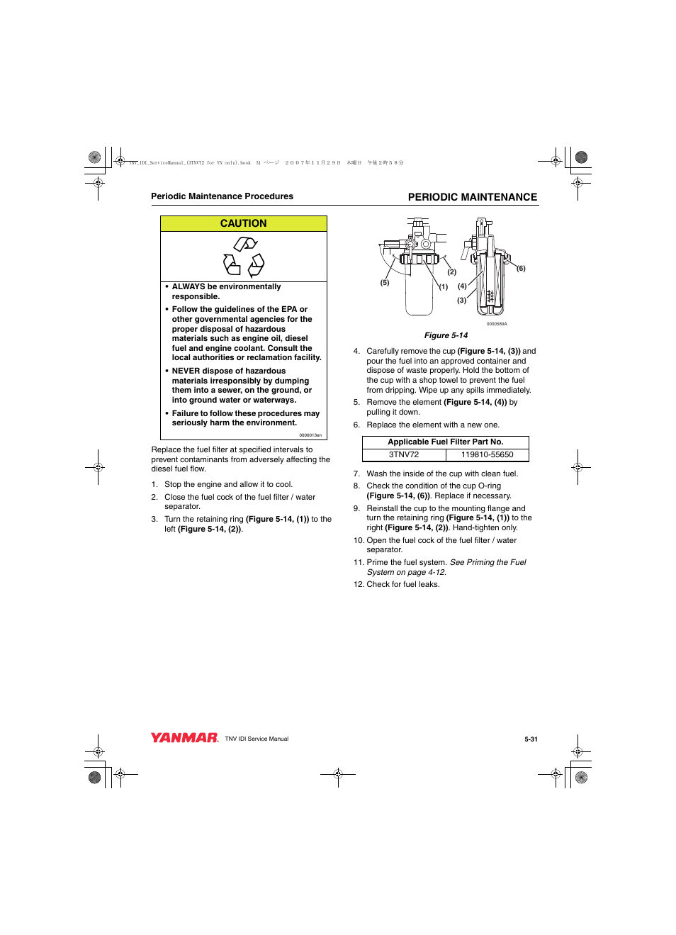 Cub Cadet Yanmar 3TNV72 User Manual | Page 92 / 283