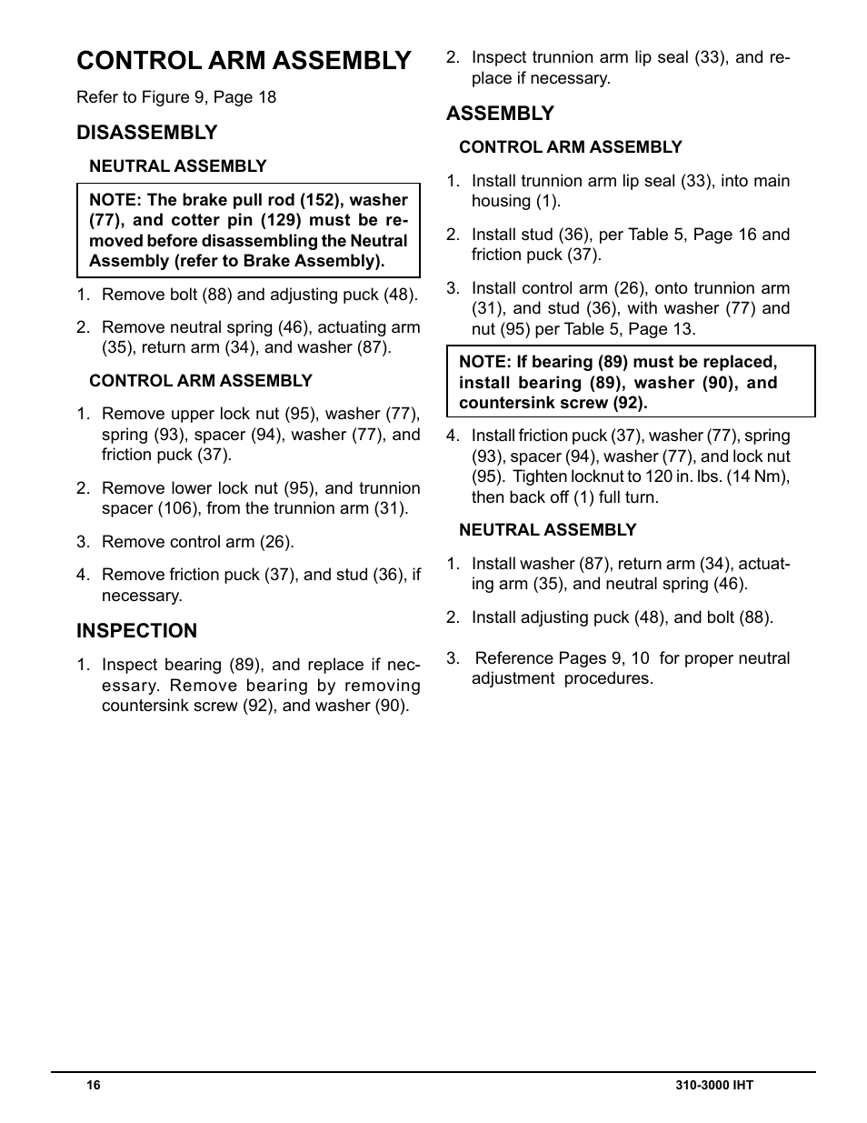 Control arm assembly | Cub Cadet 310-3000 User Manual | Page 20 / 40