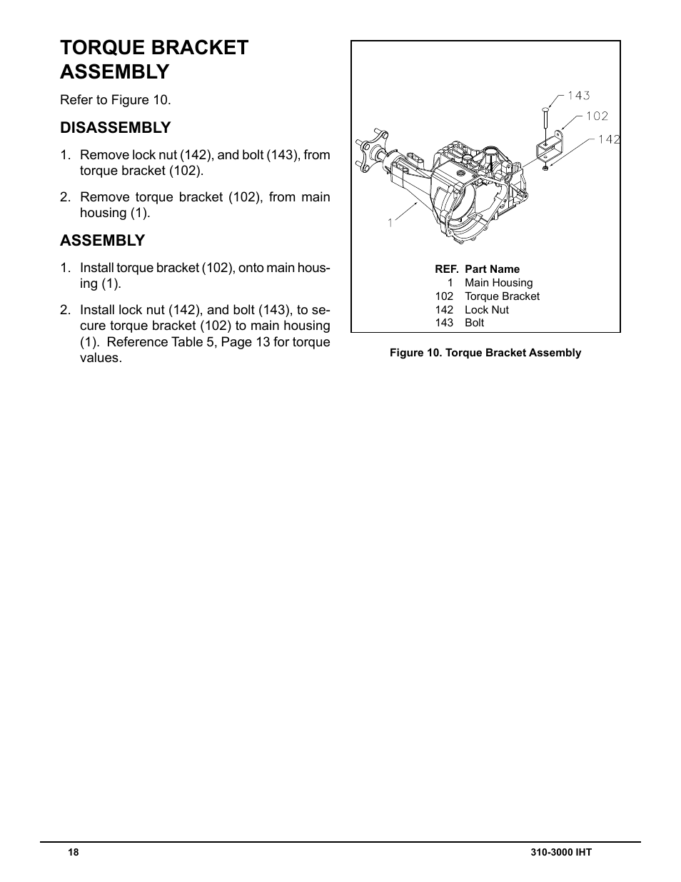 Torque bracket assembly, Disassembly, Assembly | Cub Cadet 310-3000 User Manual | Page 22 / 40