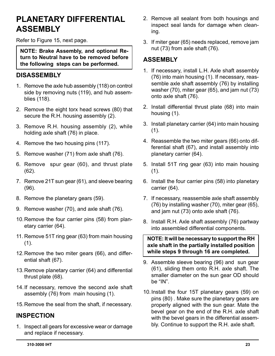 Planetary differential assembly | Cub Cadet 310-3000 User Manual | Page 27 / 40