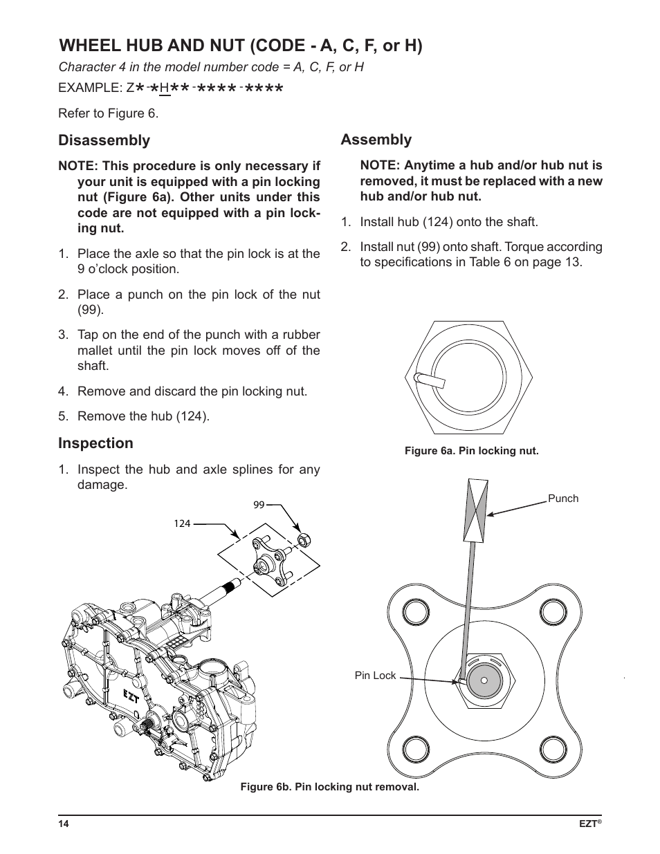 Wheel hub and nut (code - a, c, f, or h) | Cub Cadet ZD User Manual | Page 17 / 40