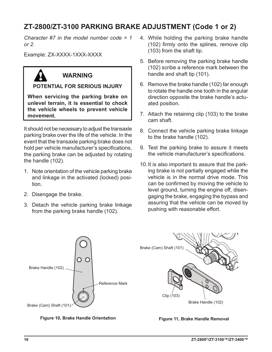 Warning | Cub Cadet ZT-3400 User Manual | Page 18 / 52
