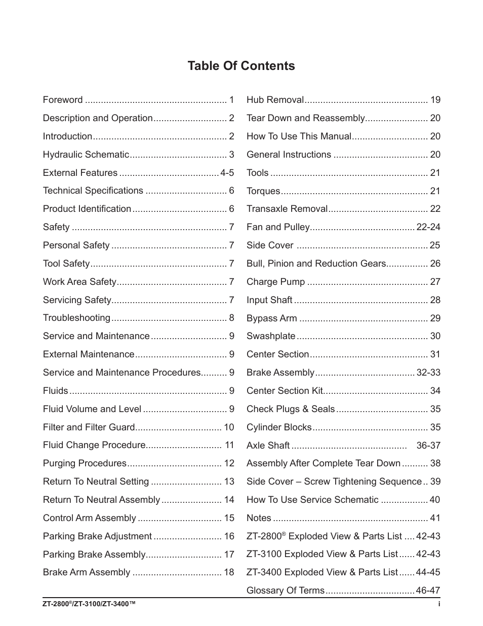 Cub Cadet ZT-3400 User Manual | Page 2 / 52