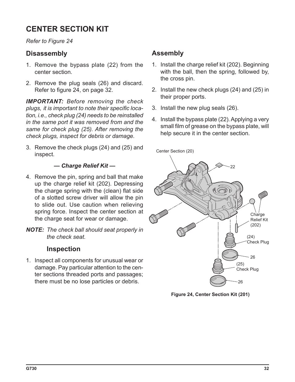 Disassembly, Inspection, Assembly | Cub Cadet G730 User Manual | Page 34 / 48