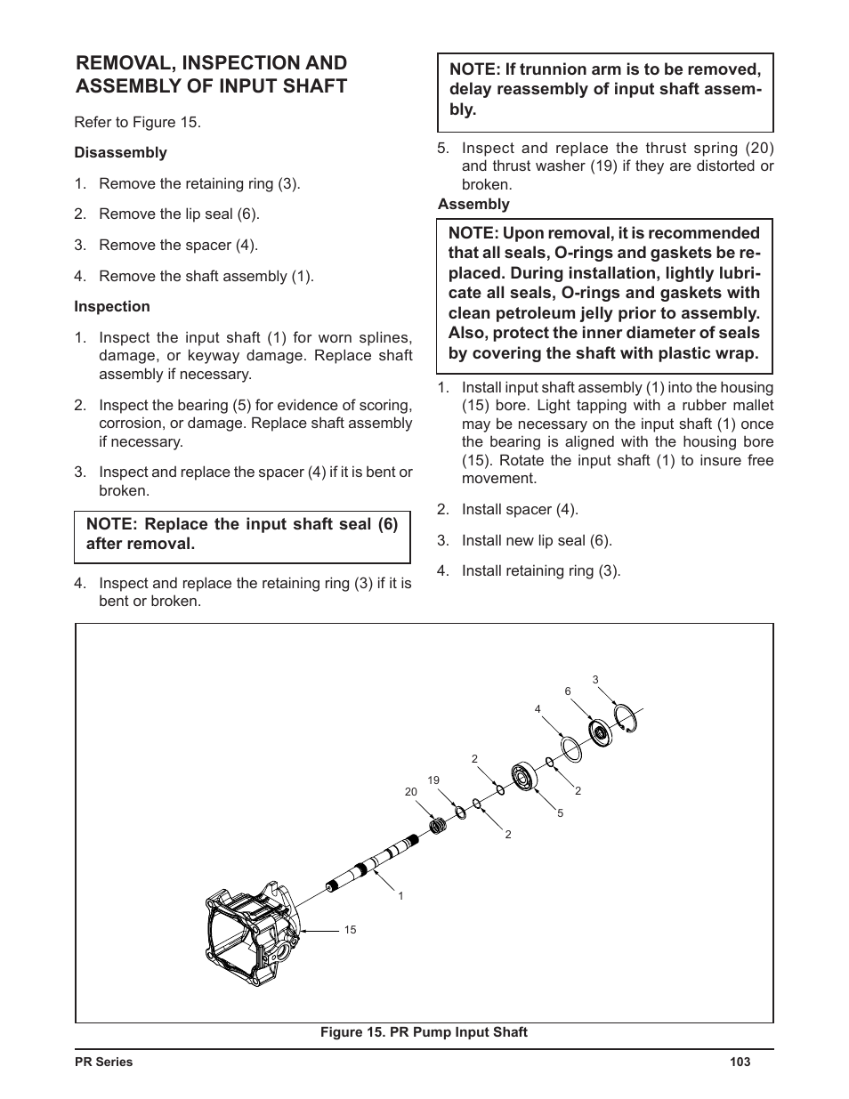 Removal, inspection and assembly of input shaft | Cub Cadet P Series User Manual | Page 108 / 136
