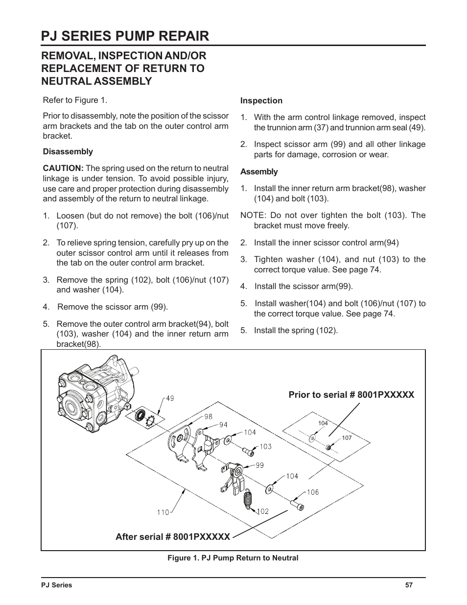Pj series pump repair | Cub Cadet P Series User Manual | Page 62 / 136
