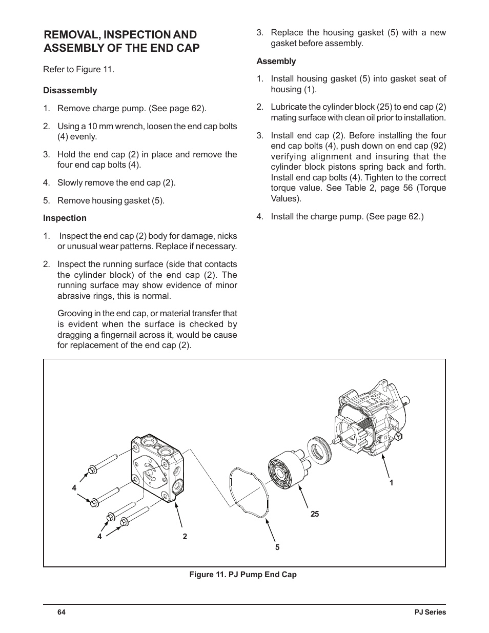 Removal, inspection and assembly of the end cap | Cub Cadet P Series User Manual | Page 69 / 136