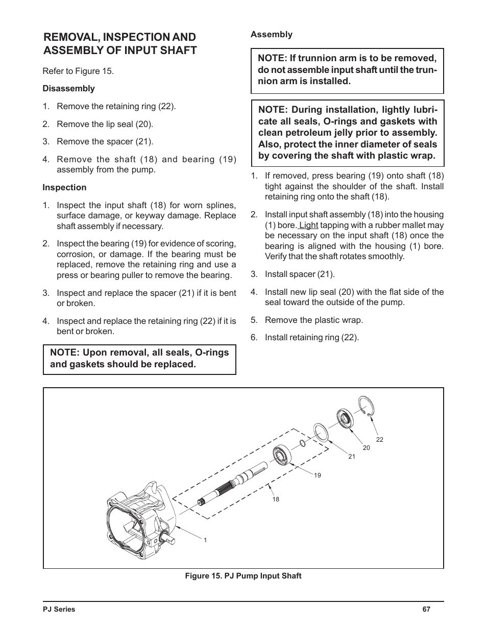 Removal, inspection and assembly of input shaft | Cub Cadet P Series User Manual | Page 72 / 136