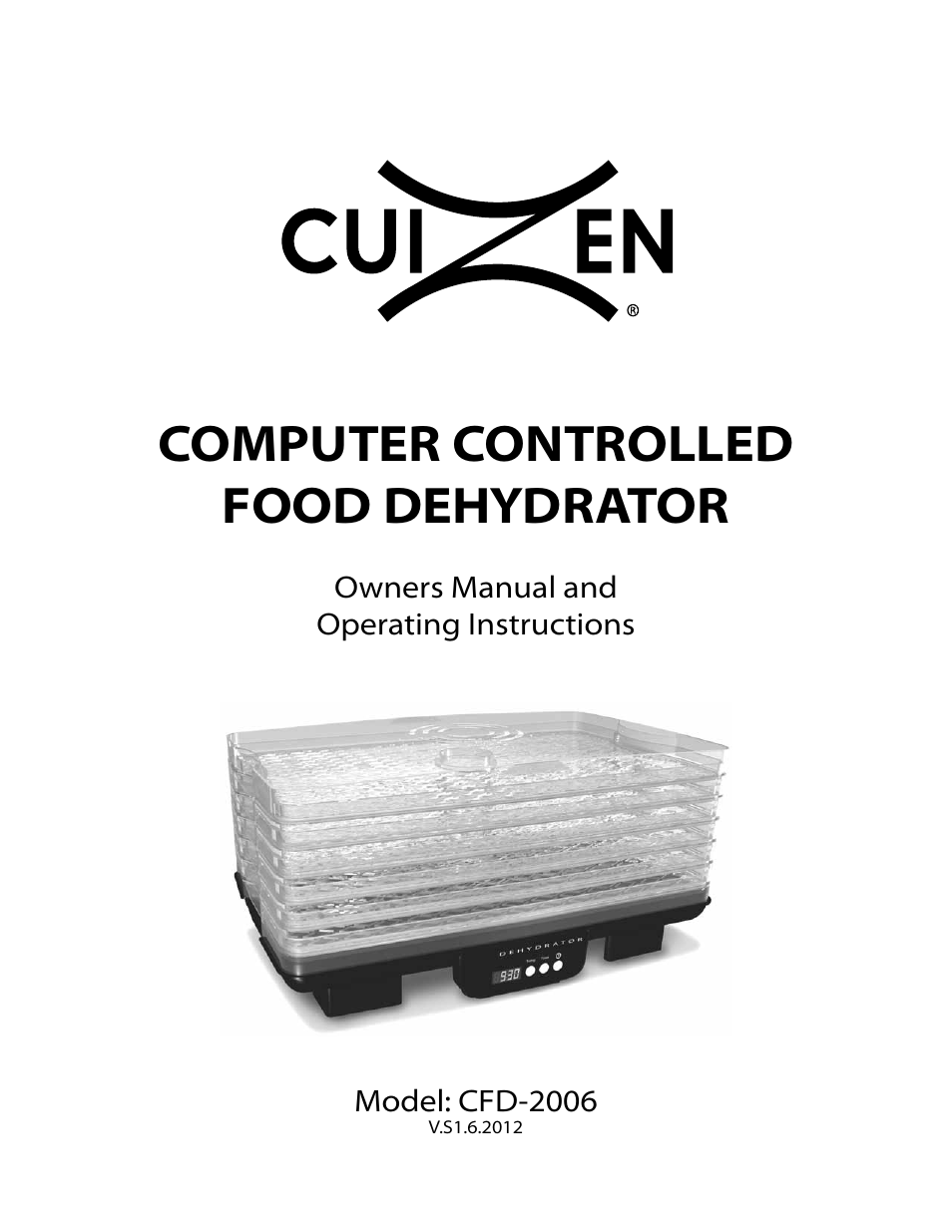 CuiZen Dehydrator CFD-20 User Manual | 26 pages