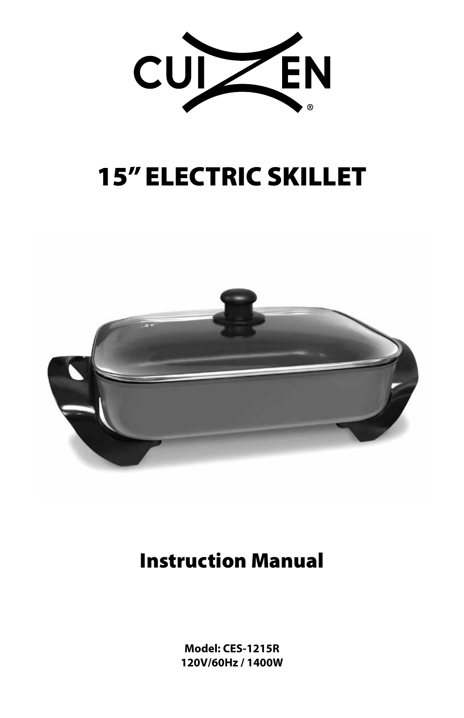 CuiZen Electric Skillet CES-1215R0 User Manual | 5 pages