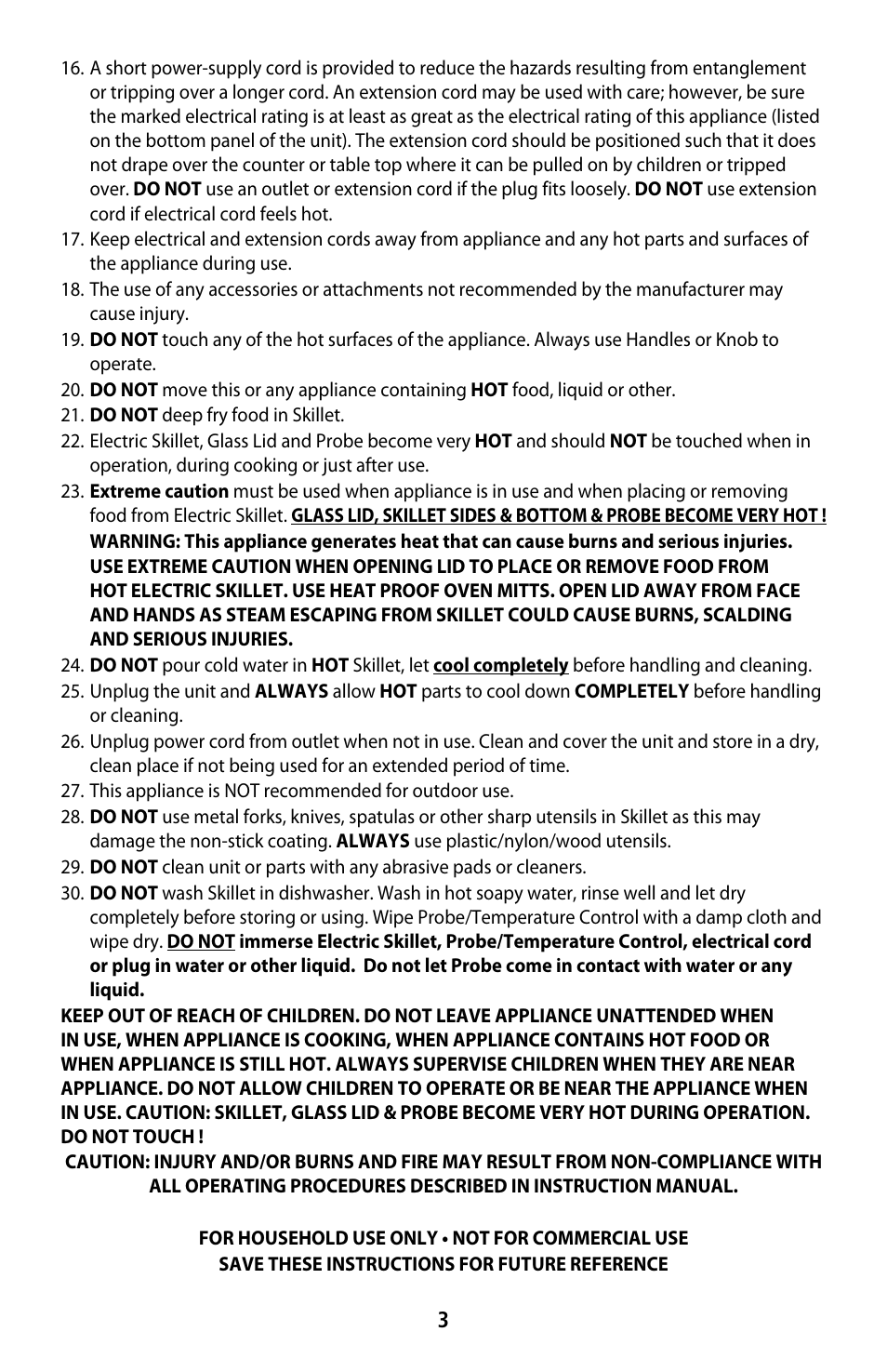 CuiZen Electric Skillet CES-1215R0 User Manual | Page 3 / 5