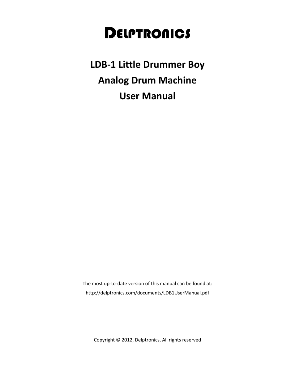Delptronics LDB-1 Analog Drum Machine User Manual | 24 pages
