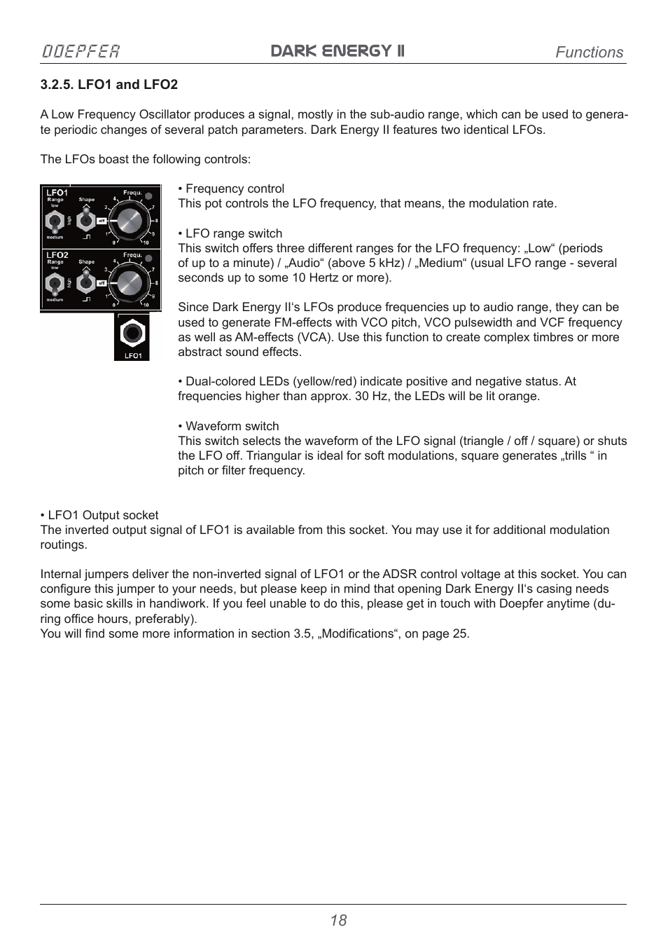 Dark energy ii doepfer, Functions | Doepfer Dark Energy II User Manual | Page 18 / 32