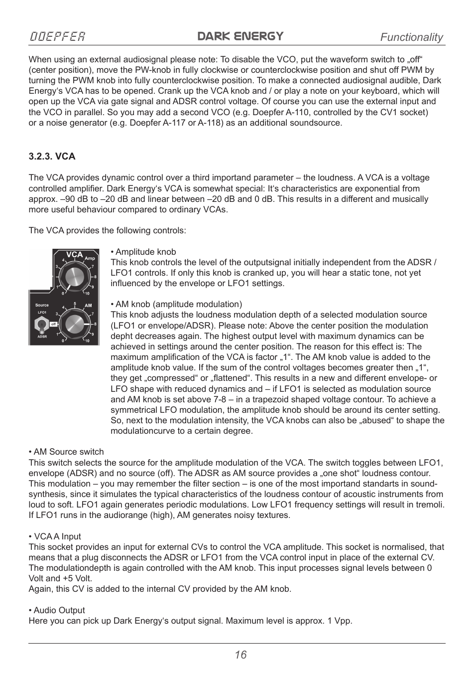 Dark energy doepfer, Functionality | Doepfer Dark Energy I  (device no longer available) User Manual | Page 16 / 44