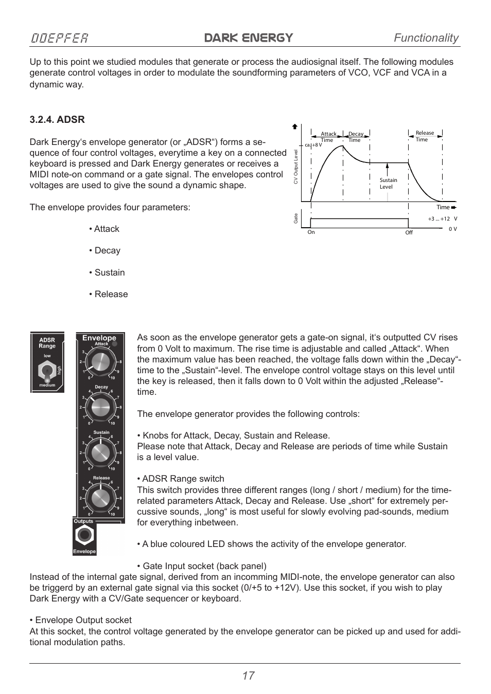 Dark energy doepfer, Functionality | Doepfer Dark Energy I  (device no longer available) User Manual | Page 17 / 44