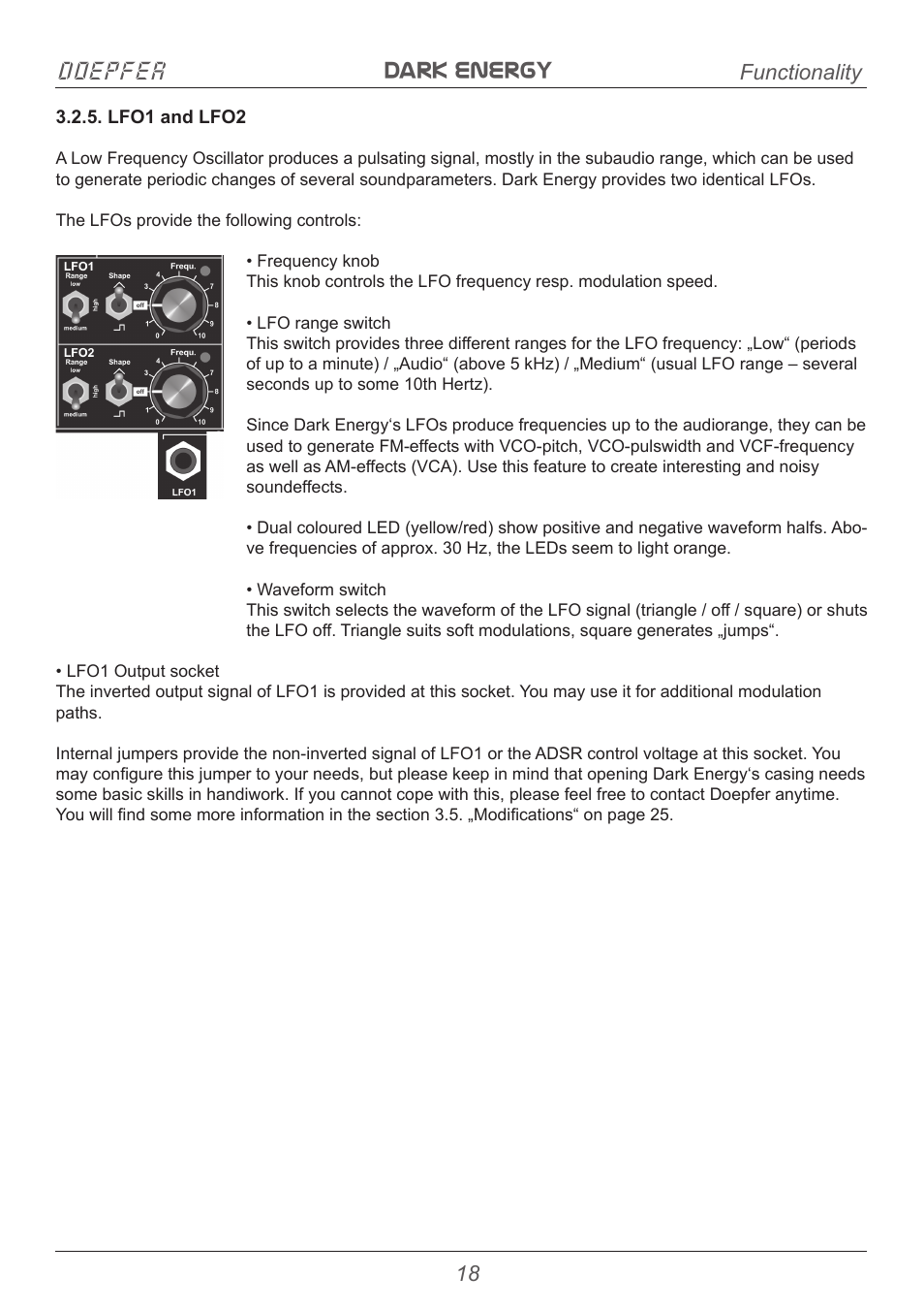 Dark energy doepfer, Functionality | Doepfer Dark Energy I  (device no longer available) User Manual | Page 18 / 44
