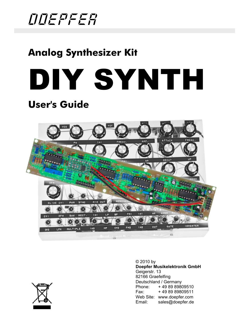 Doepfer DIY Synth do-it-yourself analog synthesizer User Manual | 24 pages