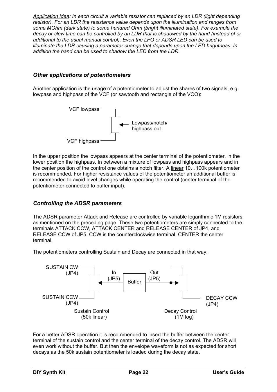 Doepfer DIY Synth do-it-yourself analog synthesizer User Manual | Page 22 / 24